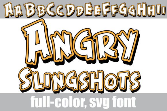 Angry Slingshots: A Bold, 3D Wood-Grain Display Font