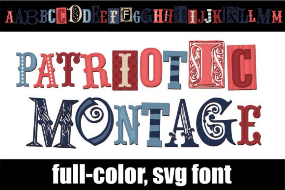 Patriotic Montage: A Creative Font for Bold Displays